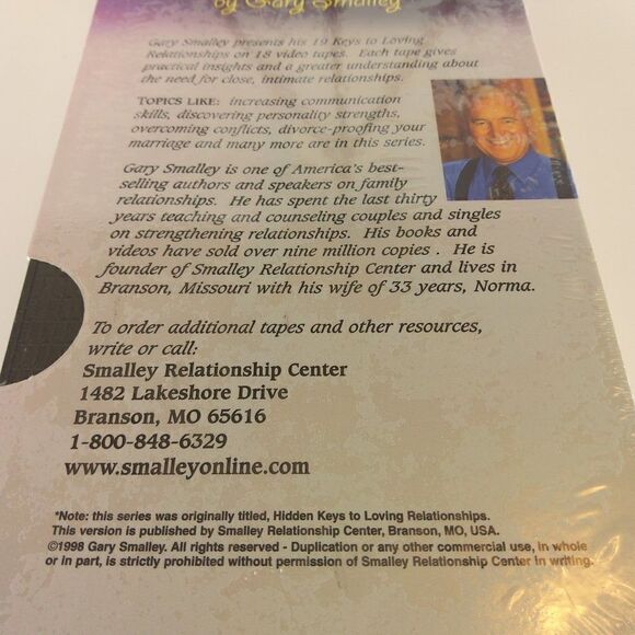 Keys To Loving Relationships by Gary Smalley on VHS (1998) SEALED - Picture 6 of 7